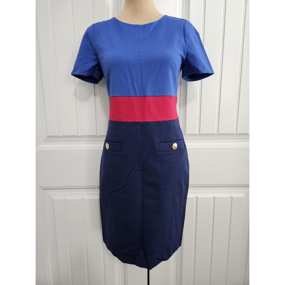 NWT Lilly Pulitzer Emerson Shift Alba Blue Tricolor Color blocked size 4